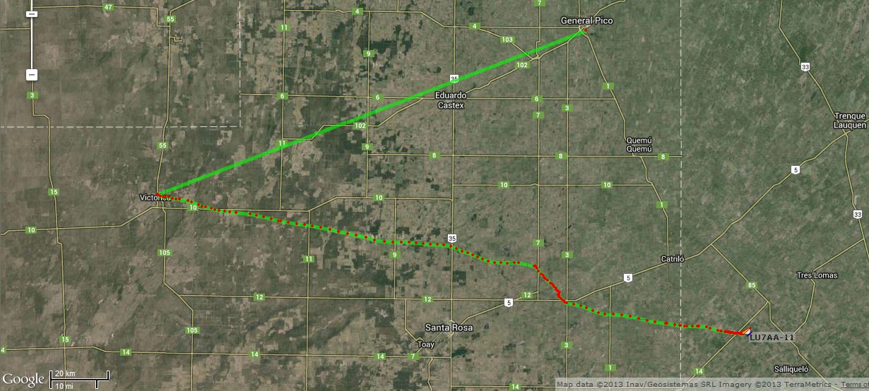 Seguimiento online desde aprs.fi