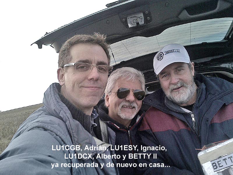 LU1CGB, LU1ESY y LU1DCX felices con Betty II